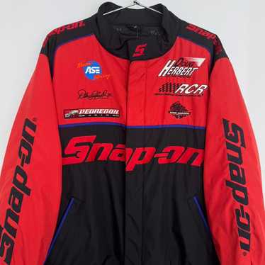 Snap-on ドラッグレースジャケット　レーシングジャケット　ヴィンテージ希少 🔥🚨Vintage Snap-On Racing Team Jacket XL Checkered Full-Zip