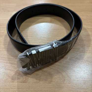 AMIRIブラックレザーベルト silverバックル 115 AMIRIブラックレザーベルト silverバックル 115 AMIRI ロゴ