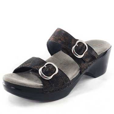 DANSKO Sophie Metallic Python 2-Strap Sandal Slid… - image 1