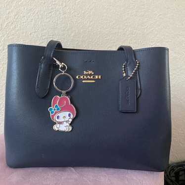 バッグ COACH Shoulder Bag Navy Leather Tote Coach navy tote - Gem