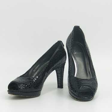 STUART WEITZMAN Black Color Python Pattern Open T… - image 1