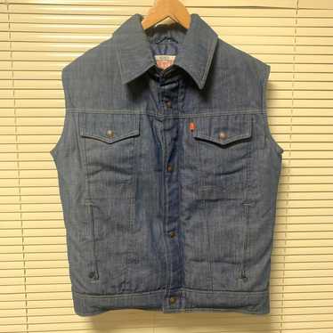 70's LEVI'S Denim Down Vest Levis ski XL - image 1
