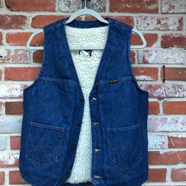 70s Vintage Wrangler harley denim vest - image 1
