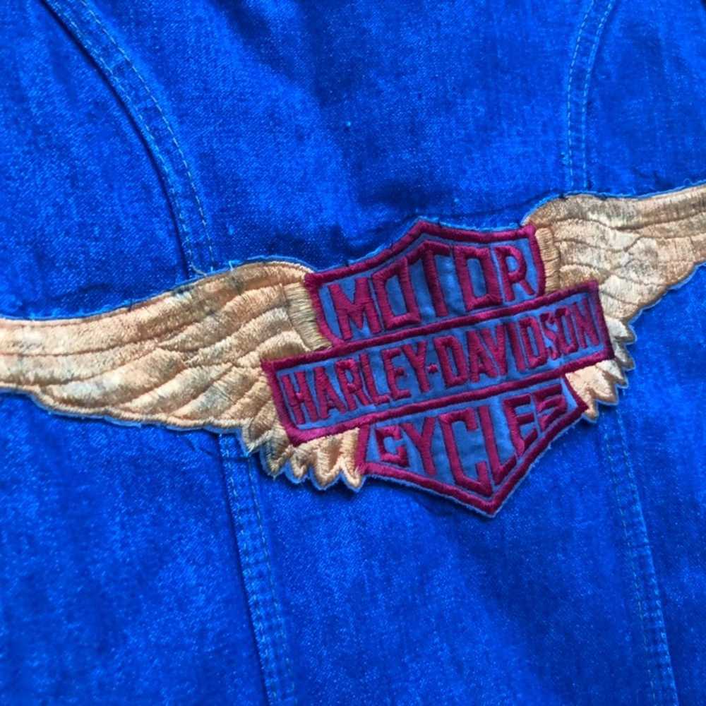 70s Vintage Wrangler harley denim vest - image 4