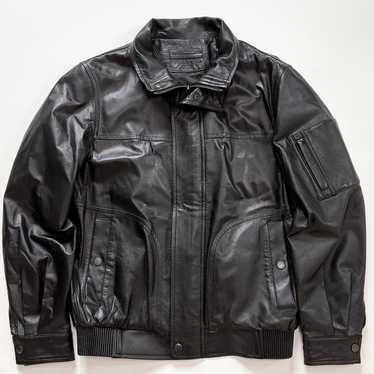 PIERRE BALMAIN ブラック 柔らか本革レザーボンバージャケット黒L PIERRE BALMAIN ブラック 柔らか本革レザーボンバージャケット黒