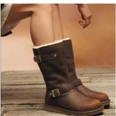 Ugg Sutter Leather Wool Sherpa Lined Boot. Size 6. - image 1