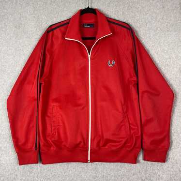FRED PERRY 赤 ジップアップジャケット M FRED PERRY ジャージ 「別注」FRED / トラックジャケット メンズ