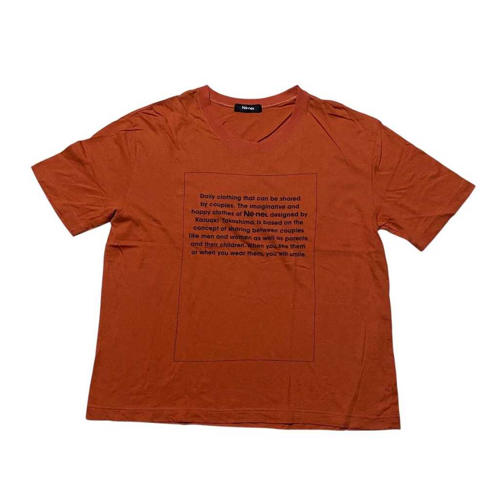 Ne-Net Nenet issey Miyake sample word orange tee - image 1