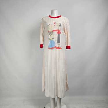 Vintage Popeye & Olive Oil Long Nightgown Dress S… - image 1
