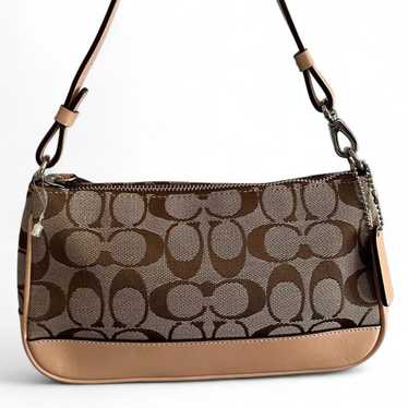 バッグ Coach Baguette Hampton Semi Demi Bag Coach Hampton Demi Hobo Baguette Purse Shoulder Bag Tan