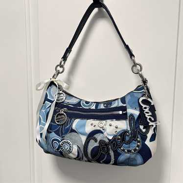 A467【廃盤】COACH POPPY デニム×メタリック ハンドバッグ 肩掛け A467【廃盤】COACH POPPY デニム×メタリック ハンドバッグ