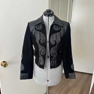 【DIAMOND LEATHERS】LEATHER WESTERN JACKET Vintage Diamond Leather Collection Studded Jacket Zip Up