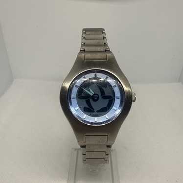 時計 FOSSIL BIG TIC analog watch silver y2k Rare y2k 00s FOSSIL Big Tic JR-8096 Blue Quartz Animated