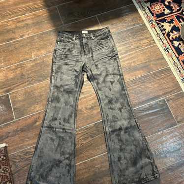 パンツ 00s SHELLAC waxed black flare denim Y2K パンツ 00s SHELLAC waxed black flare denim Y2K Black Waxed