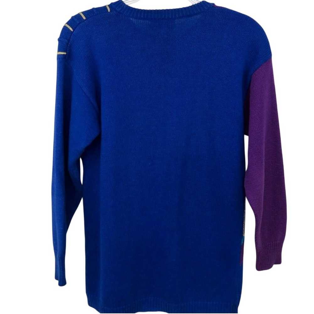 1980s Purple & Blue Chunky Knit Funky Vintage Abs… - image 4