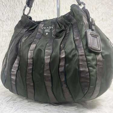 バッグ PRADA CRIMSON STRIPE LEATHER HAND BAG バッグ PRADA CRIMSON STRIPE LEATHER HAND BAG Prada nappa