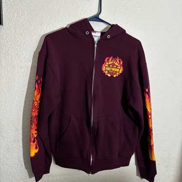 90s Harley Davidson flames パーカー　プルオーバー 90s Harley Davidson flames パーカー プルオーバー