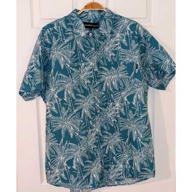 Molokai Surf Co. Palm Tree Print Button Up Hawaii… - image 1