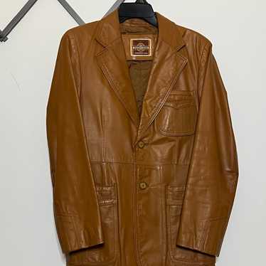 ジャケット・アウター pioneer wear leather jacket Vintage Pioneer Wear Leather Fringed Hair On Hide Jacket