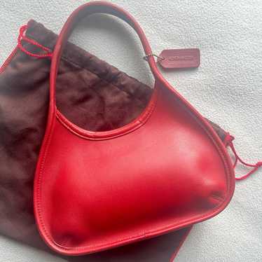 vintage coach old Suede mini Boston 赤 vintage coach old Suede mini Boston 赤