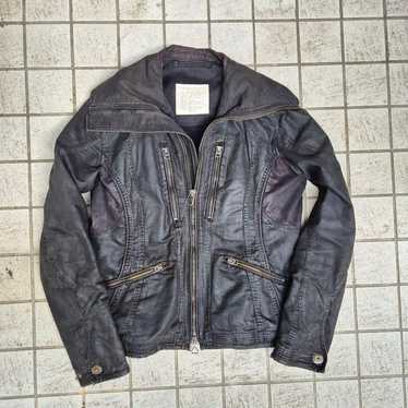 goa leather blouson black 本革 短丈 00s Y2K Goa leather jacket blouson - Gem
