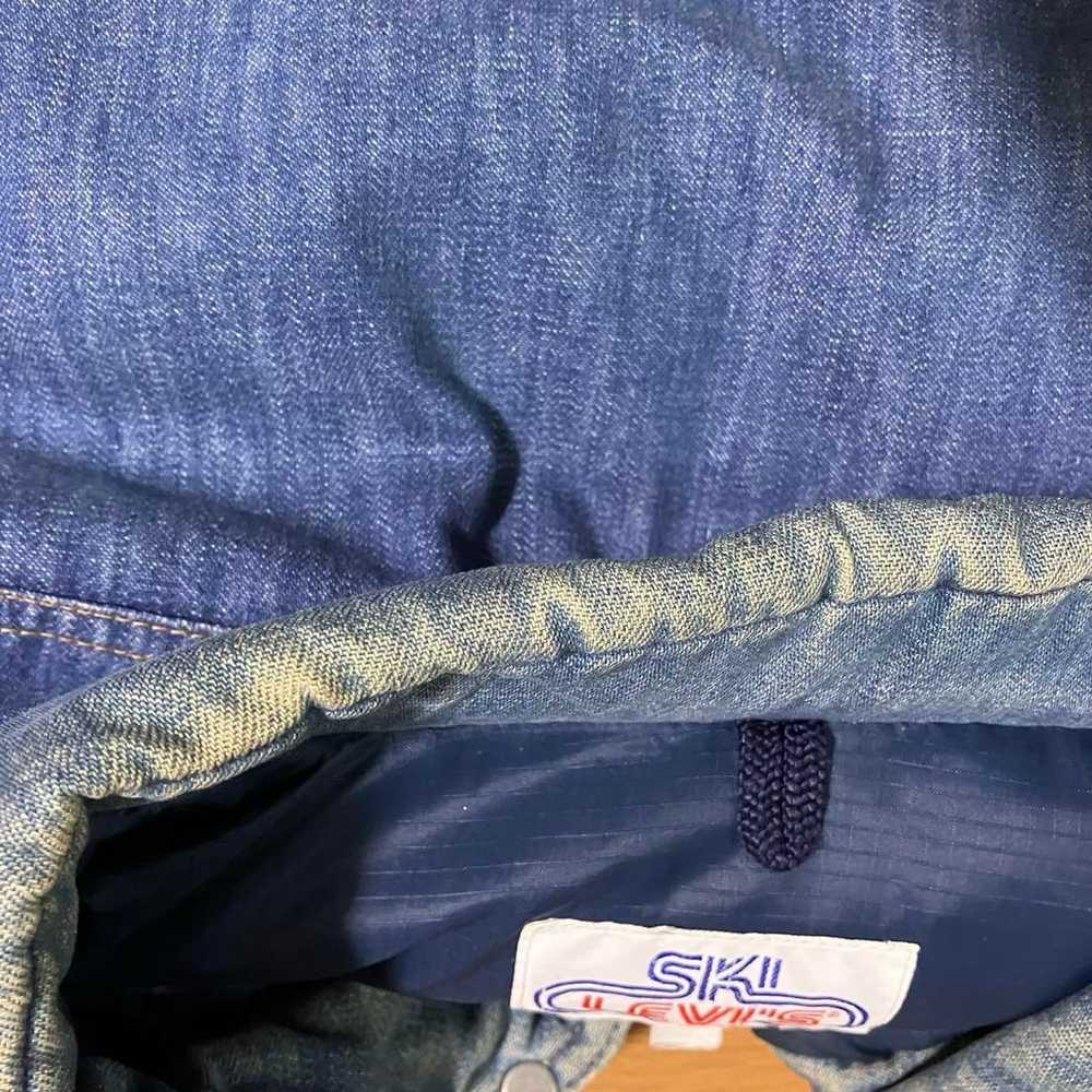 70s Ski Levis Denim Down Jacket - Orange Tab - image 12