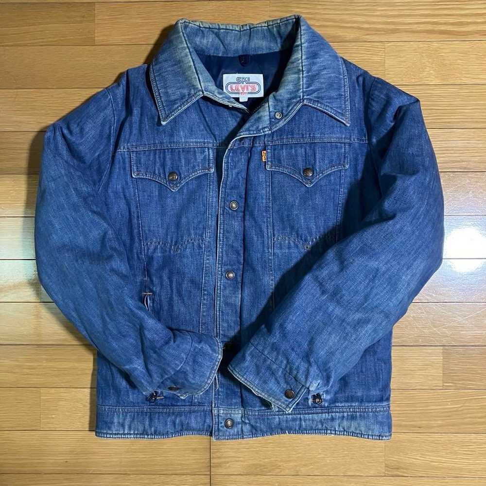 70s Ski Levis Denim Down Jacket - Orange Tab - image 2