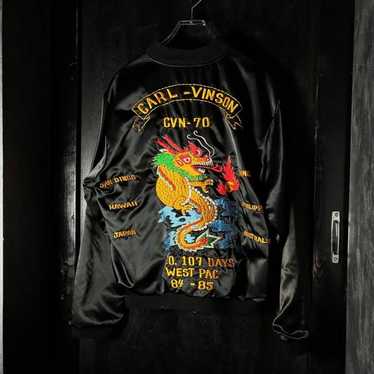 【希少】 90's OLD・SOUVENIR JACKET Vintage 1950's “Jerry” 37th AAA Yokohama, Japan Souvenir