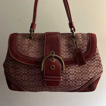 まとめcoach signatureSoho mini Handbag wool Coach soho signature mini - Gem