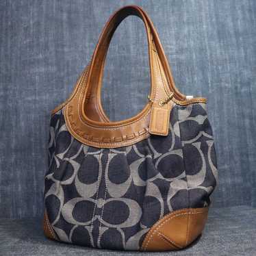 バッグ Coach Ergo Signature C Canvas Denim Bag Coach denim ergo signature - Gem