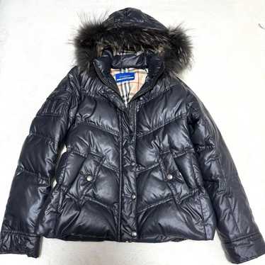 BURBERRY BLUE LABEL ポンチョ ラクーンファー ブラック M BURBERRY BLUE LABEL ポンチョ ラクーンファー ブラック M