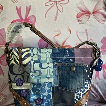 バッグ Coach Patchwork Denim Flower Mini Bag COACH Patchwork Denim Flower Print Accessory | Mercari