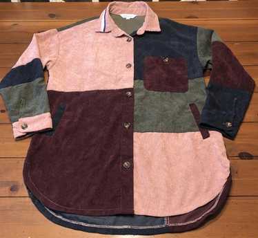 Davi & Dani Corduroy Color Block Shirt Pockets Bu… - image 1