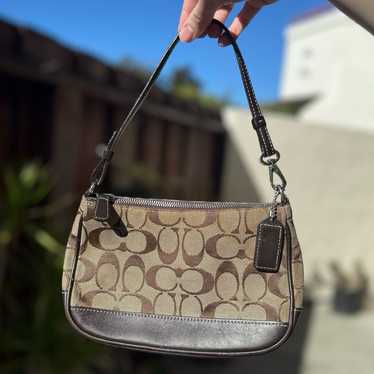 バッグ Coach Hampton Demi Pouch Mini Handbag 00 COACH Hampton Demi Pouch Mini Hand Bag Canvas Leather