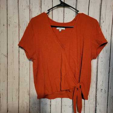 Madewell Texture Thread Top - Size Small - Rust C… - image 1