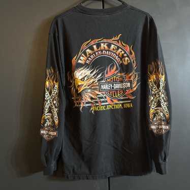 Harley-Davidson tiger fire flame XL 古着 Vintage REPRINT Harley Davidson Untamed Tiger Flame