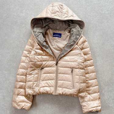 【良品】BURBERRY BLUE LABEL ダッフルコート　ベージュ　 L BURBERRY BLUE LABEL ダッフルコート ベージュ フード