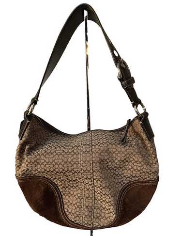 バッグ Coach Signature Soho Shoulder Bag Suede Vintage COACH Soho Handbag Burgundy Suede Crescent Shoulder