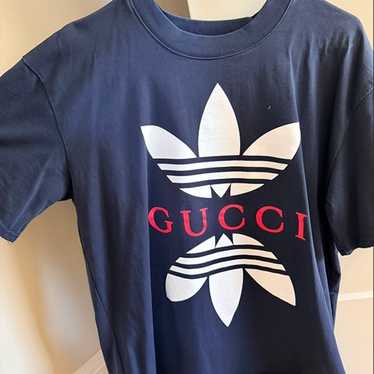 GUCCI ADIDAS　Tシャツ　ネイビー　Ｓ Gucci t-shirt x adidas - Gem