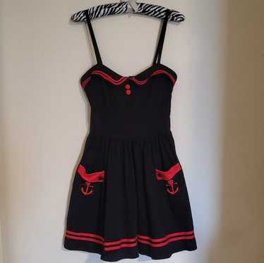 Hell Bunny 50’s 赤黒セーラーワンピース(L)used美品未使用近 Hell Bunny 50's 赤黒セーラーワンピース(L)used美品未使用近