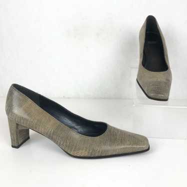 Stuart Weitzman // Textured Tan Block Heels - image 1