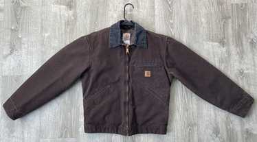 Carhartt J97 DKB ブラウンジャケット Lサイズ Vintage Carhartt J97 DKB Flannel Lined Canvas Detroit Jacket