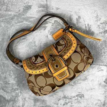 バッグ Coach Soho Signature Shoulder y2k Rare COACH SOHO SIGNATURE TOTE SATCHEL SHOULDER BAG 13117 BLACK