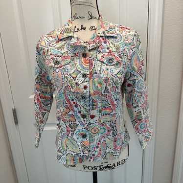 Ruby Rd Multicolor Button Down Denim Jacket Size … - image 1