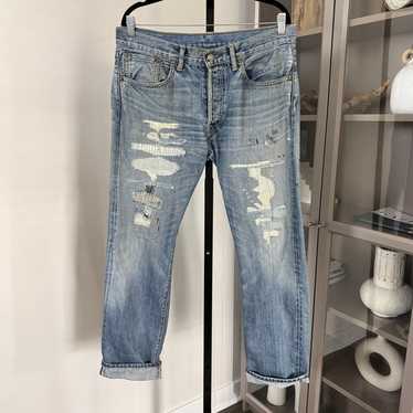 RRL/Vintage Damaged Denim【Low Straight】 Rrl distressed denim jeans - Gem
