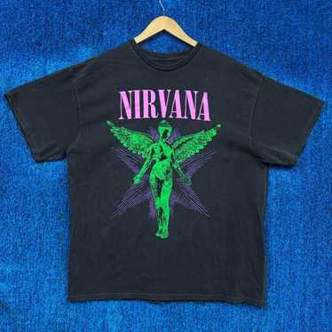 NIRVANA IN UTERO BLUE WINGS XLヴィンテージTシャツ 94' Nirvana In Utero Blue Wing From the last leg of their