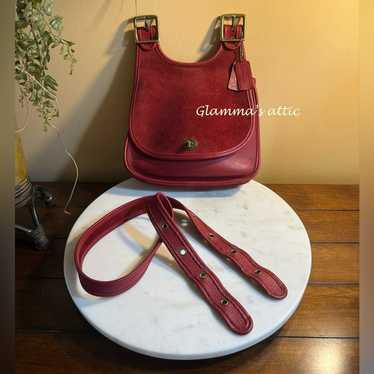 vintage coach old Suede mini Boston 赤 vintage coach old Suede mini Boston 赤 vintage coach old