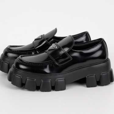 PRADA Monolith サイズ6 Black Monolith brushed leather and Re-Nylon boots with pouch