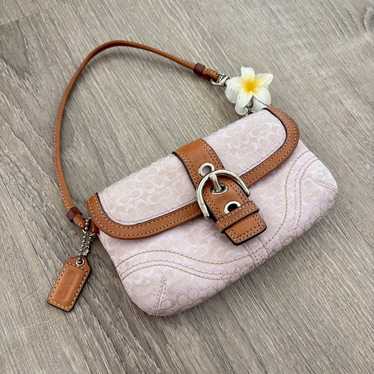 バッグ coach signature mini Soho hand bag y2k Vintage Y2k Coach Blue Signature Mini Soho Shoulder Buckle