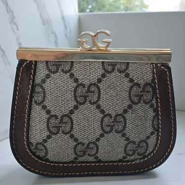 GUCCI ❤︎ Vintage ❤︎ coin case GUCCI Blooms Pink Flower Leather Coin Case Card Case W/Box